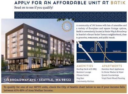 First Come First Serve for 39 Affordable Units at the new Yesler Terrace Development! Tell a friend or submit YOUR application!