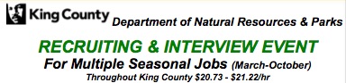 Recruiting & Interview Event for King County Seasonal Jobs