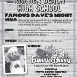 Eat at Famous Dave’s BBQ and support Rainier Beach HS Seniors, March 31!