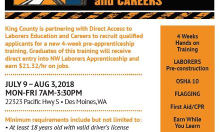 FREE Laborers Pre-Apprenticeship Training starts July – $21.32/hr starting apprentice wage – Limited Space!  Inbox x
