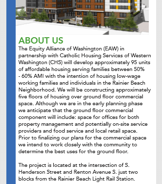 Rainier Beach Economic Development Roundtable